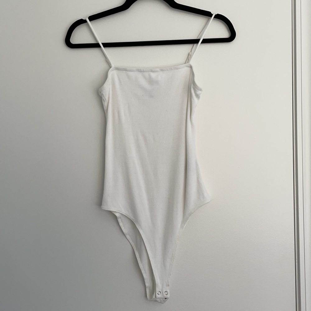 Charlotte Russe White Square Neck Tank Bodysuit - Picture 3 of 13